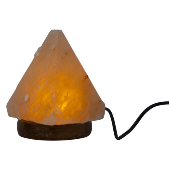 1 DAY SALE! Hand-Carved Pyramid Himalayan Rock Salt Lamp Warm White Glow Light - Picture 6 of 6